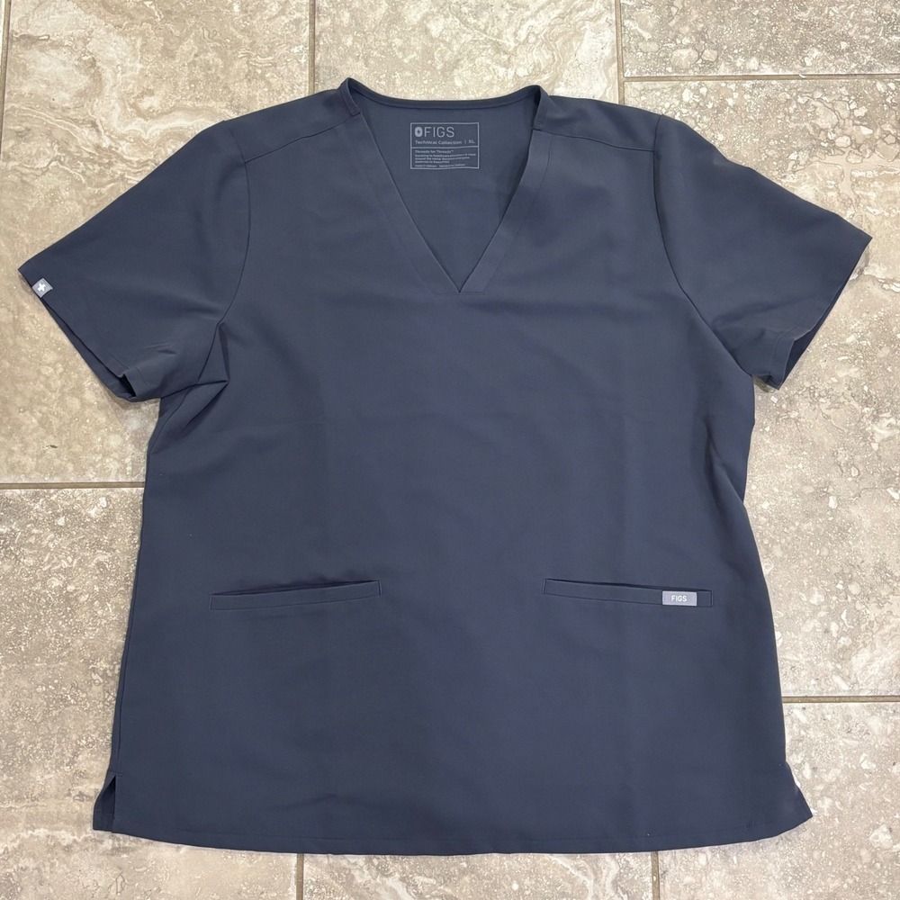 FIGS Casma Scrub Top XL Graphite Grey V-Neck Technical Collection‎ FW1100 Mens